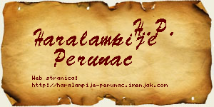 Haralampije Perunac vizit kartica